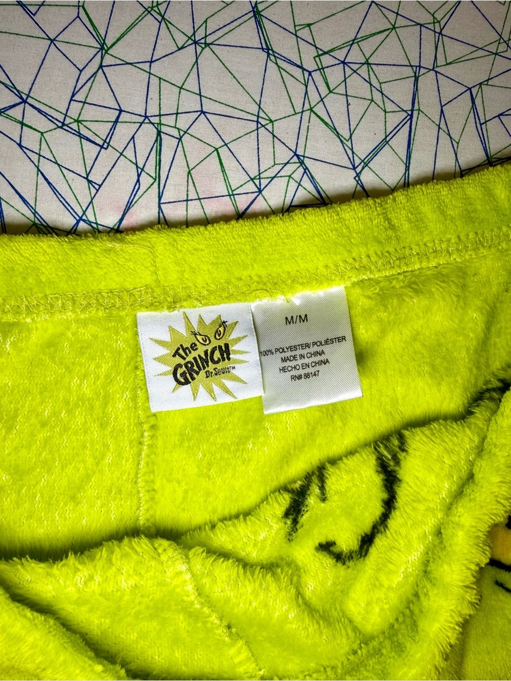 Neon Green Grinch Face Plush Women's Athletic Lounge Shorts - Picture 3 of 3